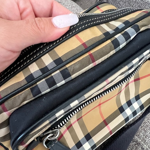 Burberry Front Pocket Crossbody Bag Checkered Canvas - Picture 7 of 11
